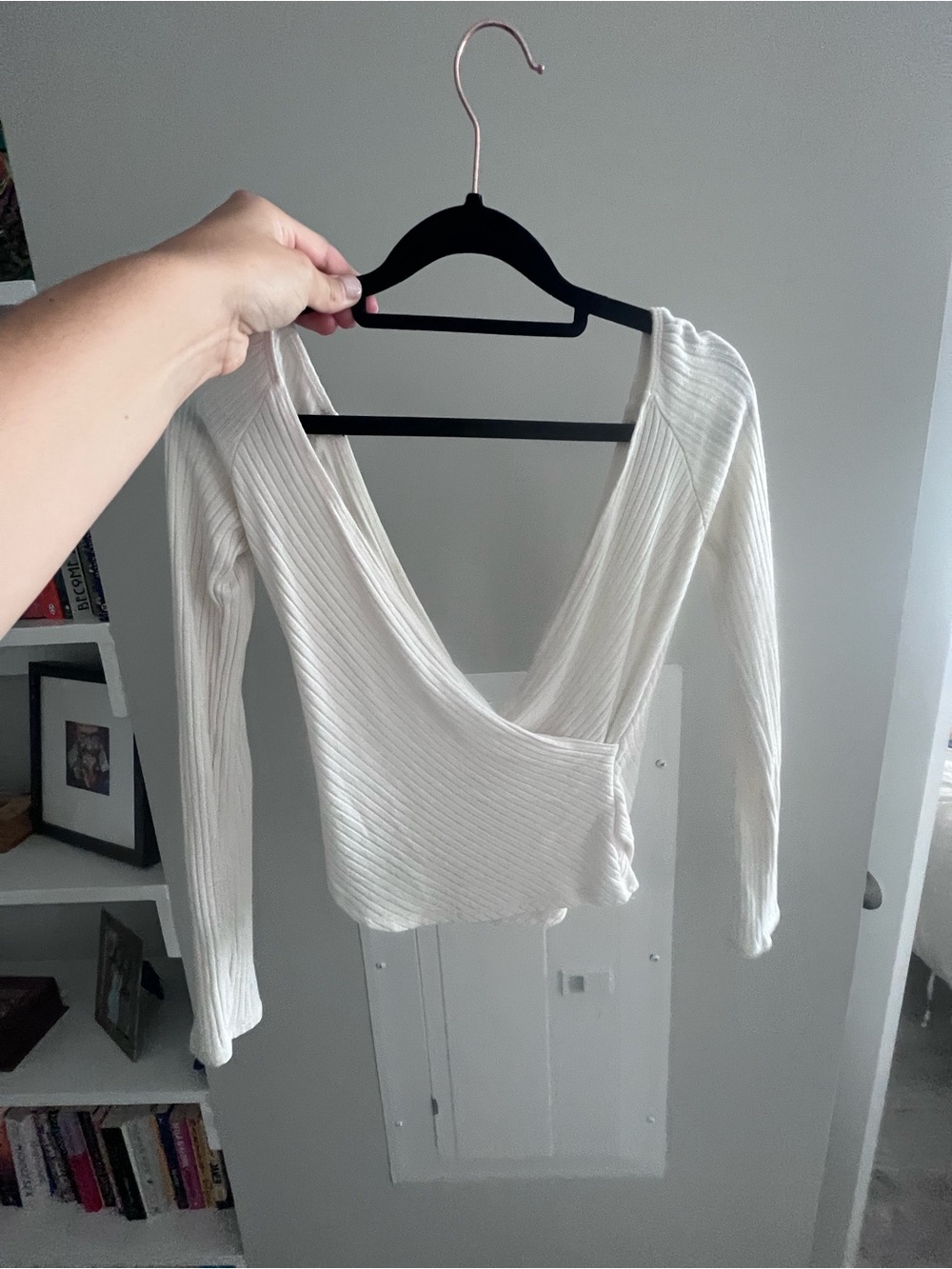 Reformation white long sleeve top